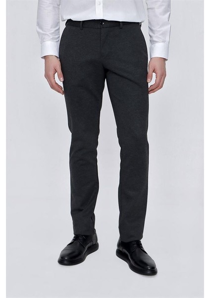 Örme Yan Cepli Beli Lastikli Slim Fit Dar Kesim Casual Pantolon 1003225174