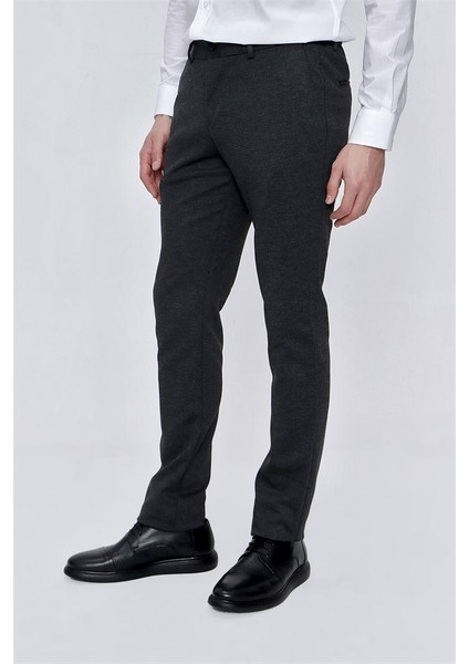 Örme Yan Cepli Beli Lastikli Slim Fit Dar Kesim Casual Pantolon 1003225174