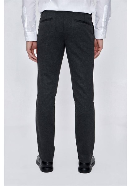Örme Yan Cepli Beli Lastikli Slim Fit Dar Kesim Casual Pantolon 1003225174