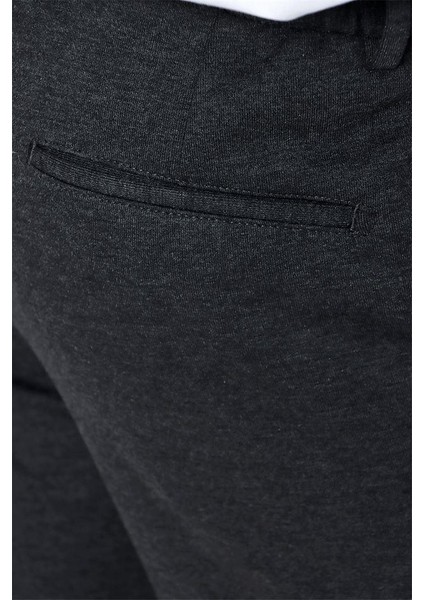 Örme Yan Cepli Beli Lastikli Slim Fit Dar Kesim Casual Pantolon 1003225174