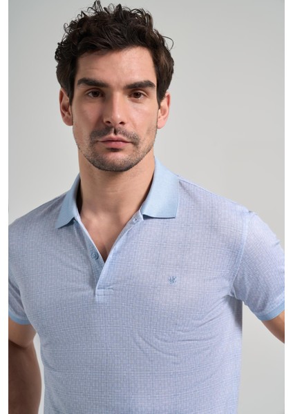 Mavi Kısa Kol Baskılı Pike Polo Yaka Cepsiz Esnek Casual Slim Fit Tişört 1011250150 fırsatları