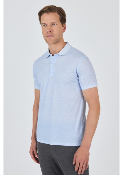 Koyu Mavi Kısa Kol Baskılı Pike Polo Yaka Cepsiz esnek Casual Slim Fit Tişört 1011250153 modelleri