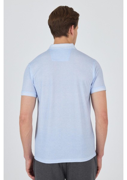 Koyu Mavi Kısa Kol Baskılı Pike Polo Yaka Cepsiz esnek Casual Slim Fit Tişört 1011250153 indirimleri