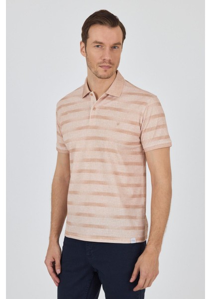 Kısa Kol Baskılı Pike Polo Yaka Cepsiz Slim Fit Tişört 1011250170