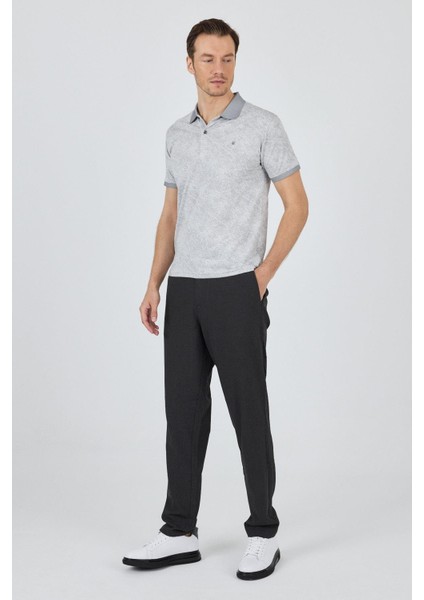 Gri Kısa Kol Baskılı Pike Polo Yaka Cepsiz esnek Casual Slim Fit Tişört 1011250152 fiyatları