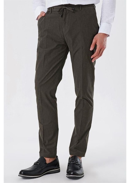 Koyu Vizon Pamuklu Yandan Cepli Casual Slim Fit Jogger Pantolon 1003230159 modelleri