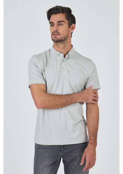 Gri Kısa Kol Düz Suprem Polo Yaka Cepsiz Pamuklu Casual Slim Fit Tişört 1011250160_601 fiyatları
