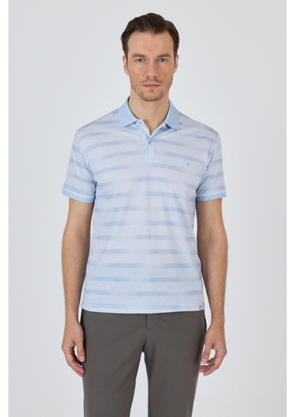 Kısa Kol Baskılı Pike Polo Yaka Cepsiz Slim Fit Tişört 1011250170