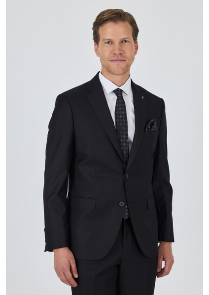 Düz Filafil Mono Yaka Tam Astar 6 Drop Comfort Fit Takım Elbise 1001250170