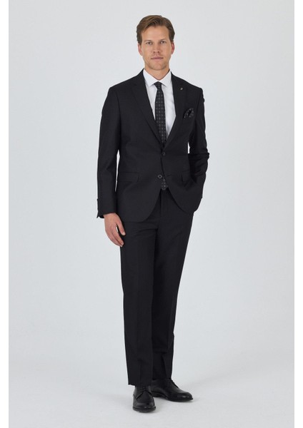 Düz Filafil Mono Yaka Tam Astar 6 Drop Comfort Fit Takım Elbise 1001250170