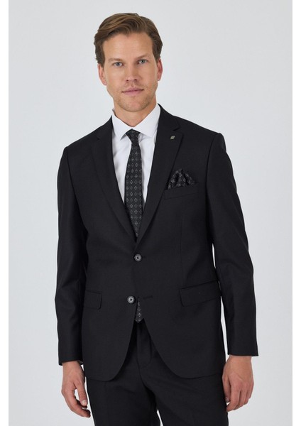 Düz Filafil Mono Yaka Tam Astar 6 Drop Comfort Fit Takım Elbise 1001250170