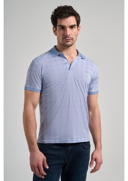 Mavi Kısa Kol Baskılı Pike Polo Yaka Cepsiz Esnek Casual Slim Fit Tişört 1011250150 modelleri