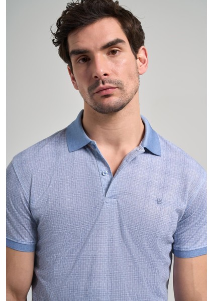 Mavi Kısa Kol Baskılı Pike Polo Yaka Cepsiz Esnek Casual Slim Fit Tişört 1011250150 fırsatları