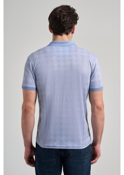 Mavi Kısa Kol Baskılı Pike Polo Yaka Cepsiz Esnek Casual Slim Fit Tişört 1011250150 indirimleri
