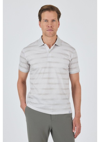 Kısa Kol Baskılı Pike Polo Yaka Cepsiz Slim Fit Tişört 1011250170