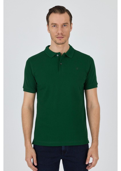 Koyu Yeşil Polo Yaka Kısa Kol Cepsiz Slim Fit Classic Pamuklu Tişört 1011250177 modelleri