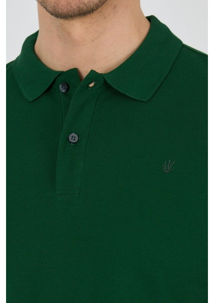 Koyu Yeşil Polo Yaka Kısa Kol Cepsiz Slim Fit Classic Pamuklu Tişört 1011250177 fırsatları