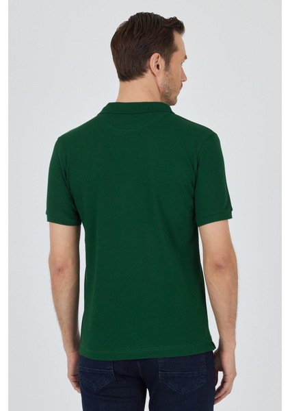 Koyu Yeşil Polo Yaka Kısa Kol Cepsiz Slim Fit Classic Pamuklu Tişört 1011250177 indirimleri