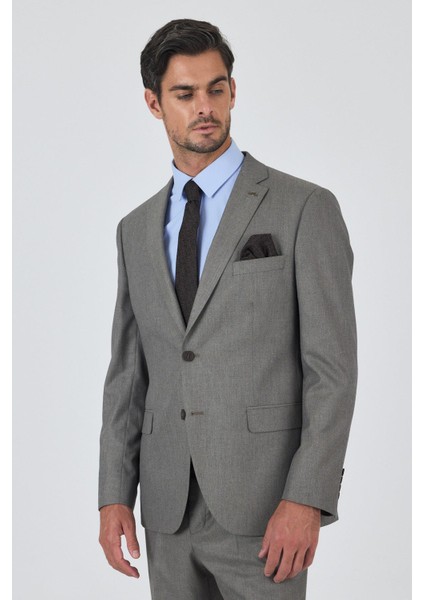 Bej Mono Yaka Esnek 6 Drop Comfort Fit Classic Takım Elbise 1001250152
