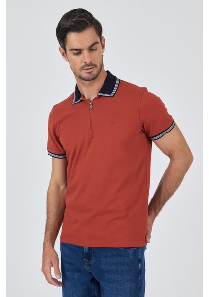 Kısa Kol Düz Pike Polo Yaka Cepsiz %100 Pamuk Slim Fit Tişört 1011250130