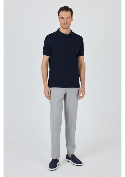 Koyu Lacivert Polo Yaka Kısa Kol Cepsiz Slim Fit Classic Pamuklu Tişört 1011250177 fiyatları