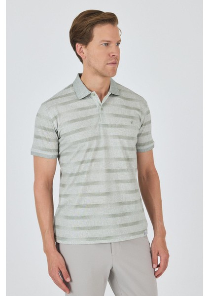 Kısa Kol Baskılı Pike Polo Yaka Cepsiz Slim Fit Tişört 1011250170