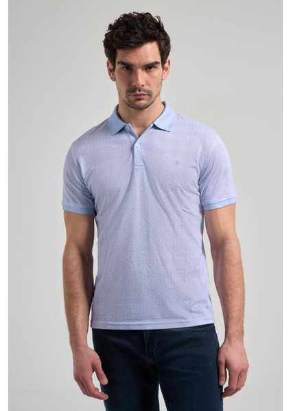 Koyu Mavi Kısa Kol Baskılı Pike Polo Yaka Cepsiz Esnek Casual Slim Fit Tişört 1011250150 modelleri