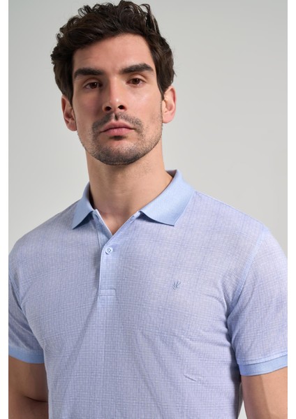 Koyu Mavi Kısa Kol Baskılı Pike Polo Yaka Cepsiz Esnek Casual Slim Fit Tişört 1011250150 fırsatları