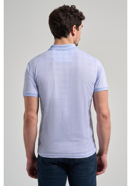 Koyu Mavi Kısa Kol Baskılı Pike Polo Yaka Cepsiz Esnek Casual Slim Fit Tişört 1011250150 indirimleri