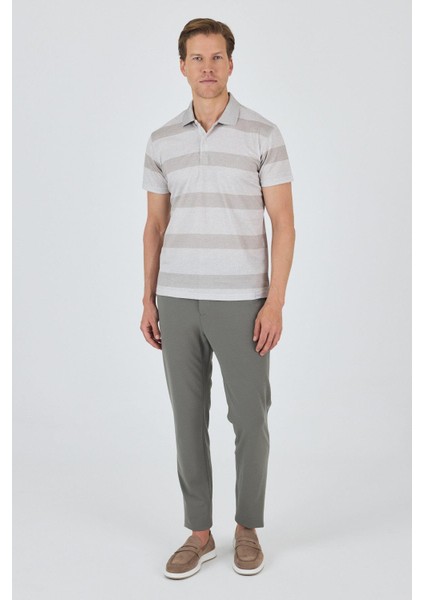 Kısa Kol Desenli Pike Polo Yaka Cepsiz Slim Fit Tişört 1011250128 fiyatları