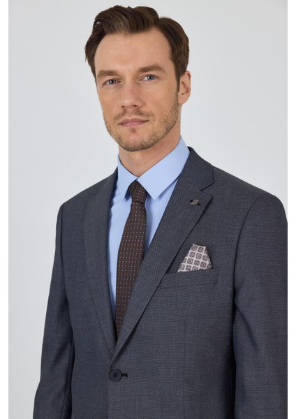 Koyu Antrasit Mono Yaka Esnek 6 Drop Comfort Fit Classic Takım Elbise 1001250152 fırsatları