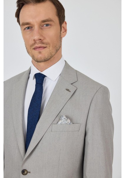 Açık Bej Mono Yaka Astarlı Çift Yırtmaç Esnek 6 Drop Comfort Fit Classic Takım Elbise 1001250161 fırsatları