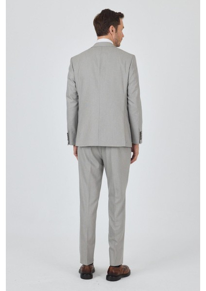 Açık Bej Mono Yaka Astarlı Çift Yırtmaç Esnek 6 Drop Comfort Fit Classic Takım Elbise 1001250161 indirimleri