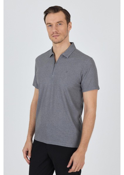 Koyu Antrasit Polo Yaka Kısa Kol Cepsiz Slim Fit Classic Tişört 1011250176 modelleri