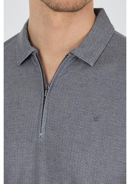 Koyu Antrasit Polo Yaka Kısa Kol Cepsiz Slim Fit Classic Tişört 1011250176 fırsatları