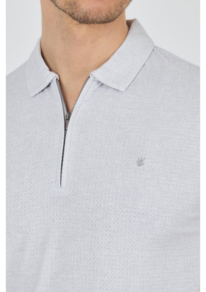Gri Polo Yaka Kısa Kol Cepsiz Slim Fit Classic Tişört 1011250176 fırsatları