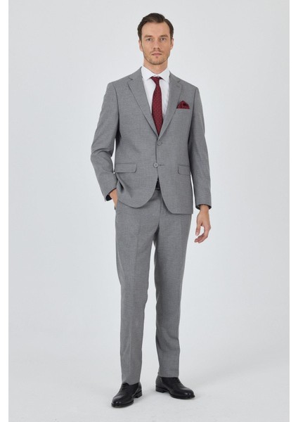 Gri Mono Yaka Esnek 6 Drop Comfort Fit Classic Takım Elbise 1001250104 fiyatları