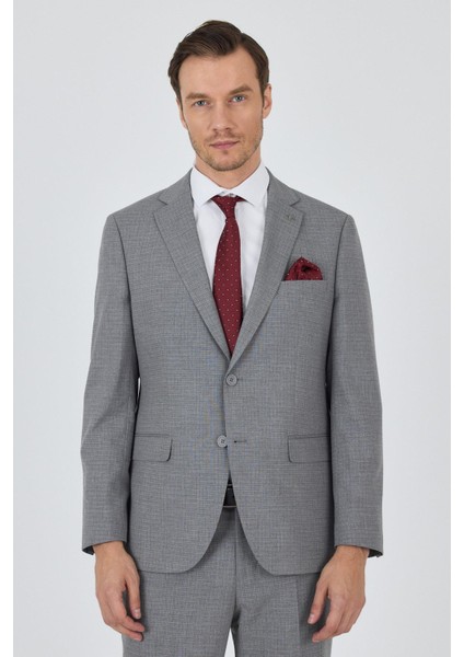 Gri Mono Yaka Esnek 6 Drop Comfort Fit Classic Takım Elbise 1001250104 modelleri