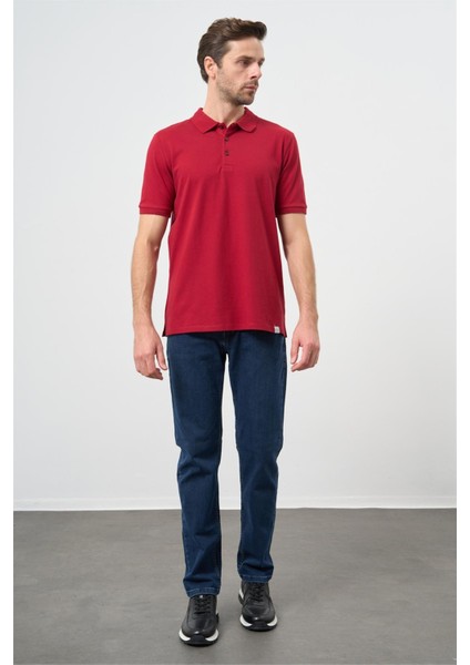 Bordo Kısa Kol Düz Pike Polo Yaka Casual Slim Fit Tişört 1011240194 indirimleri
