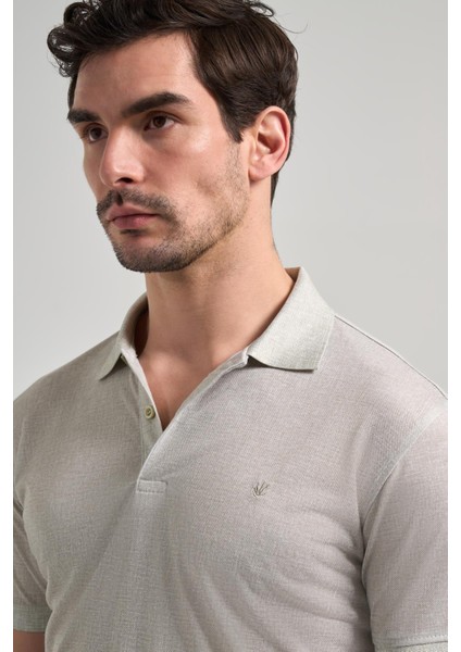 Açık Yeşil Kısa Kol Baskılı Pike Polo Yaka Cepsiz Esnek Casual Slim Fit Tişört 1011250151 fırsatları