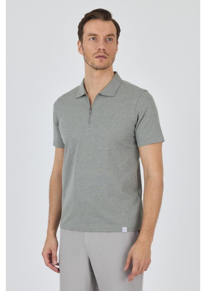 Koyu Yeşil Kısa Kol Düz Suprem Polo Yaka Cepsiz Pamuklu Casual Slim Fit Tişört 1011250164_700