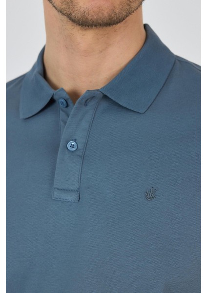 Mavi Kısa Kol Düz Pike Polo Yaka Cepsiz Pamuk Casual Slim Fit Tişört 1011250157_302 fırsatları