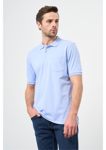 Koyu Mavi Kısa Kol Düz Pike Polo Yaka Casual Comfort Fit Tişört 1011240195 modelleri