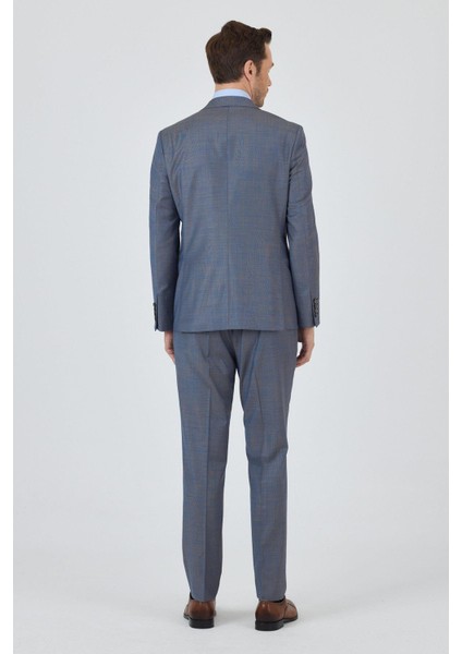 Mavi Mono Yaka Düz 2 Düğme Classic Yünlü Slim Fit Takım Elbise 1001250175