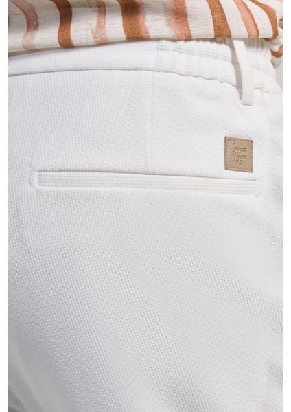Açık Krem Düz Bez Ayağı Esnek Yan Cep Slim Fit Classic Pantolon 1003240169