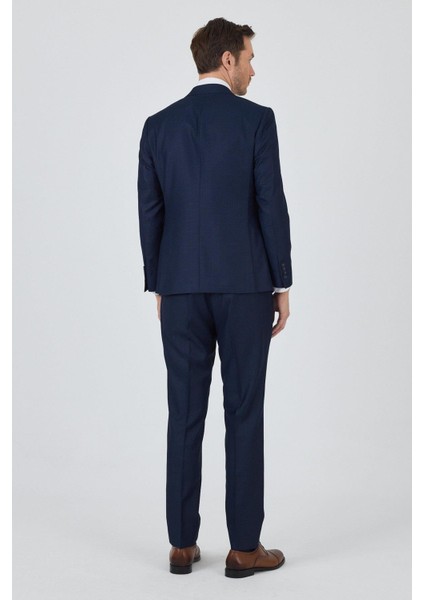 Düz Filafil Mono Yaka Tam Astar Yelekli 6 Drop Slim Fit Takım Elbise 1001250171