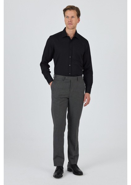 Füme Esnek Yandan Cepli Comfort Fit Classic Pantolon 1003250155