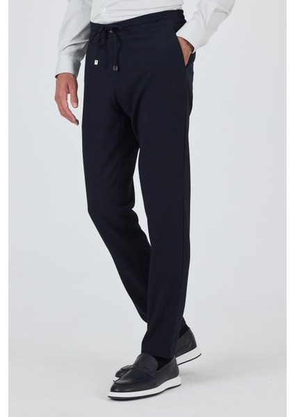 Koyu Lacivert Esnek Lastikli Yandan Cepli Casual Comfort Fit Jogger Pantolon 1003250210 modelleri