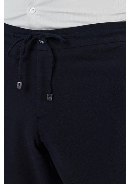 Koyu Lacivert Esnek Lastikli Yandan Cepli Casual Comfort Fit Jogger Pantolon 1003250210 fırsatları