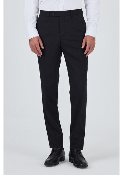 Siyah Yan Cep Açık Paça Comfort Fit Esnek Classic Pantolon 1003250907